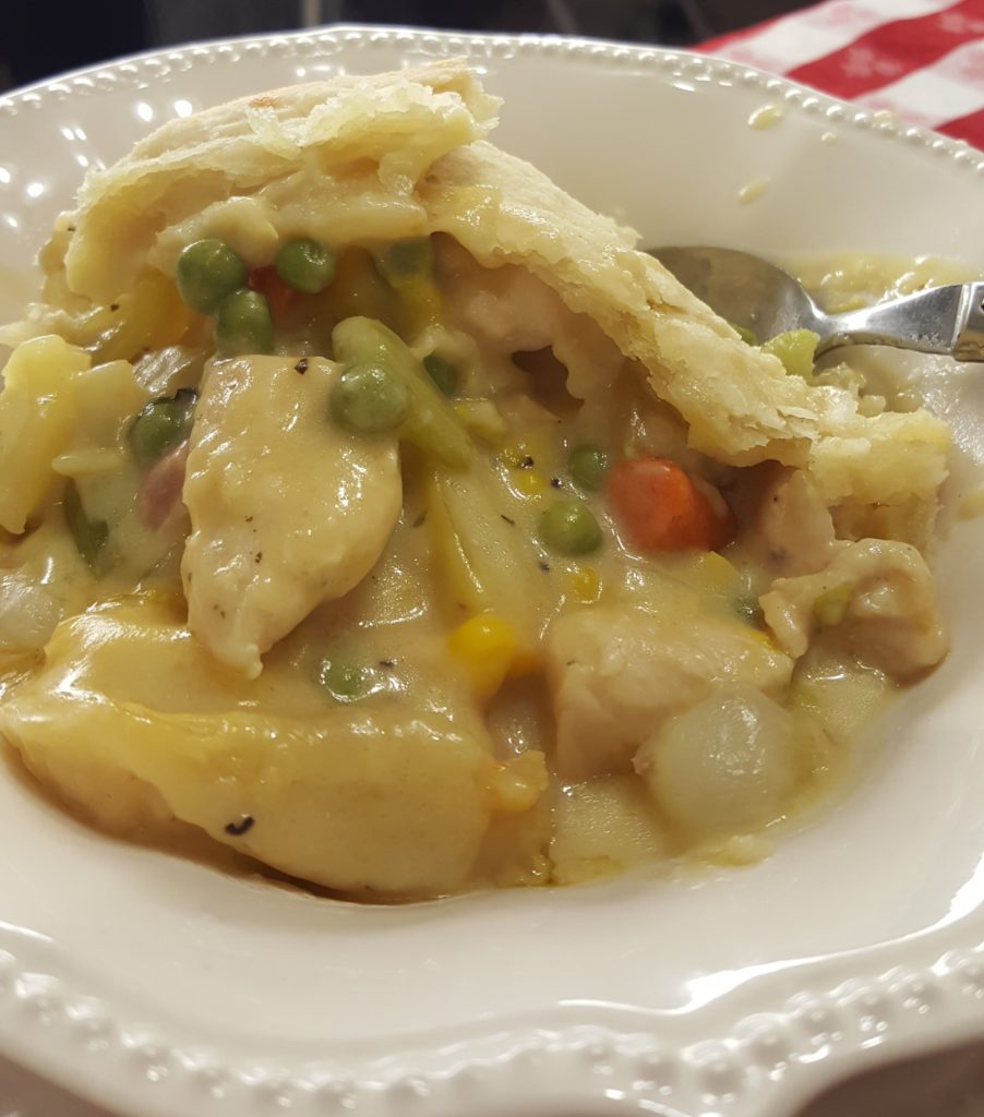 Creamy Chicken Pot Pie with Flaky Crust - Rosalie Serving